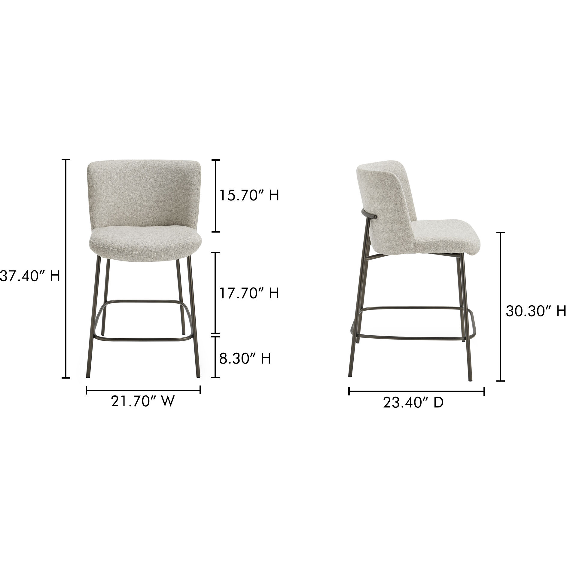 Early 37.4 inch Beige Counter Stool