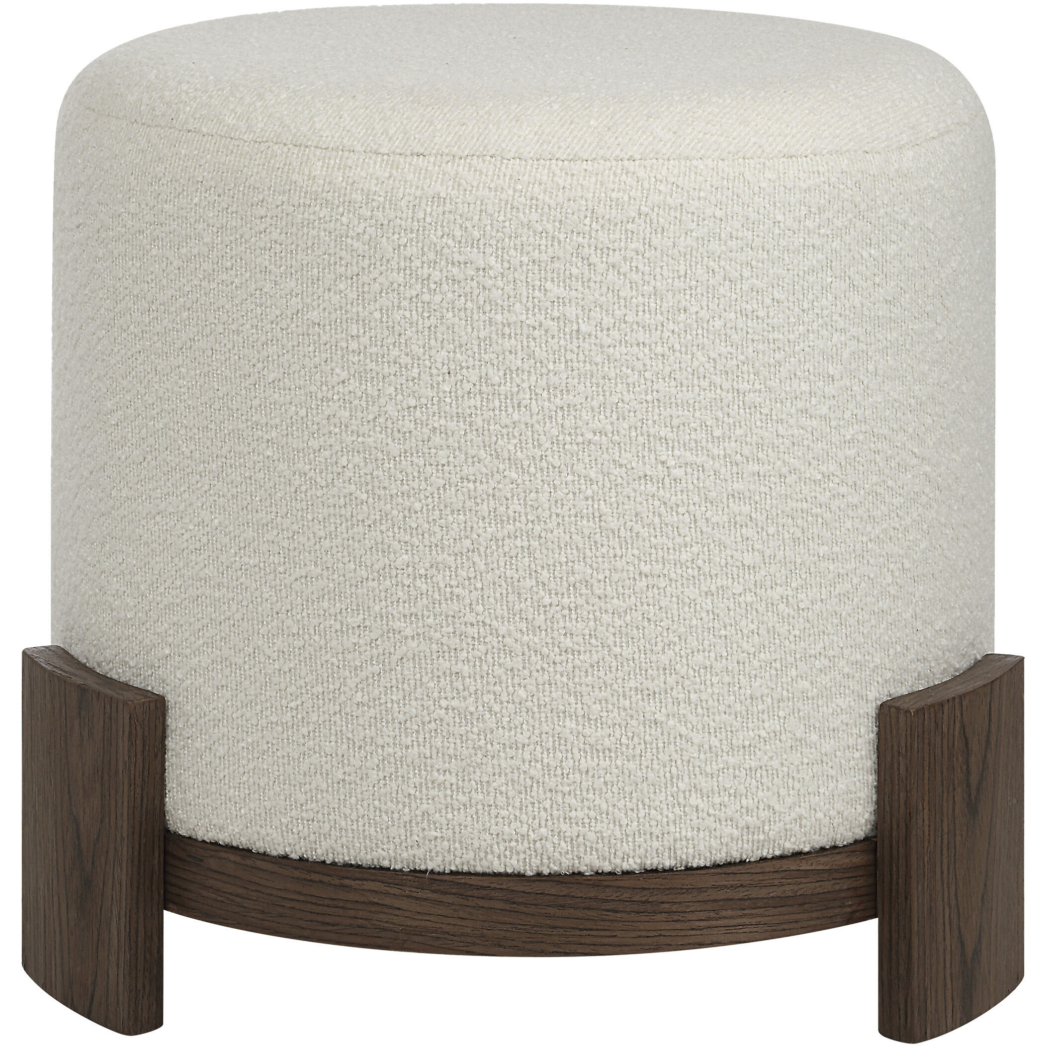 Chaves 18 inch Ivory and Dark Walnut Ottoman