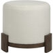 Chaves 18 inch Ivory and Dark Walnut Ottoman