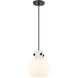 Downtown Urban Newton Sphere 1 Light 8 inch Matte Black Mini Pendant Ceiling Light in Matte White