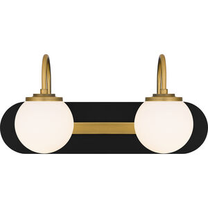 Desmond 2 Light 18 inch Matte Black Bath Light Wall Light, Medium