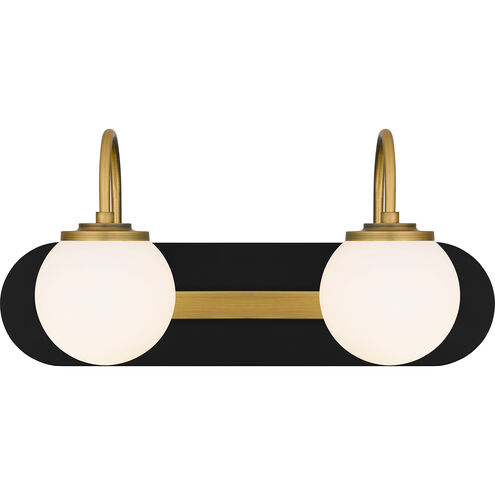Desmond 2 Light 18 inch Matte Black Bath Light Wall Light, Medium