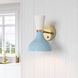 Clare 1 Light 7 inch Baby Blue and Lily with Modern Brass Wall Sconce Wall Light