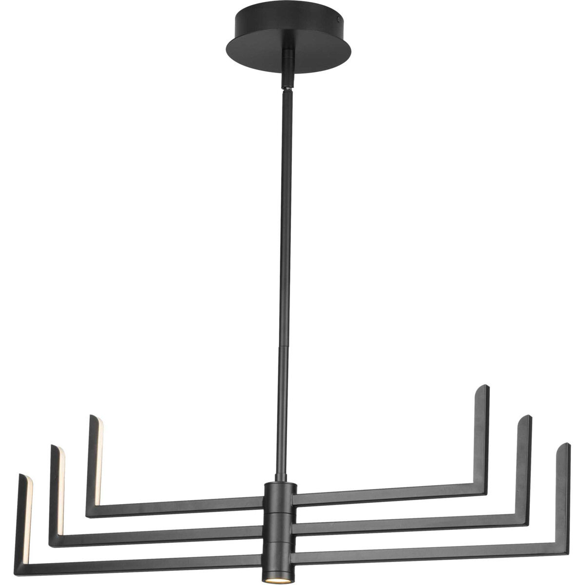 Pivot LED LED 28 inch Matte Black Chandelier Ceiling Light, Progress LED 