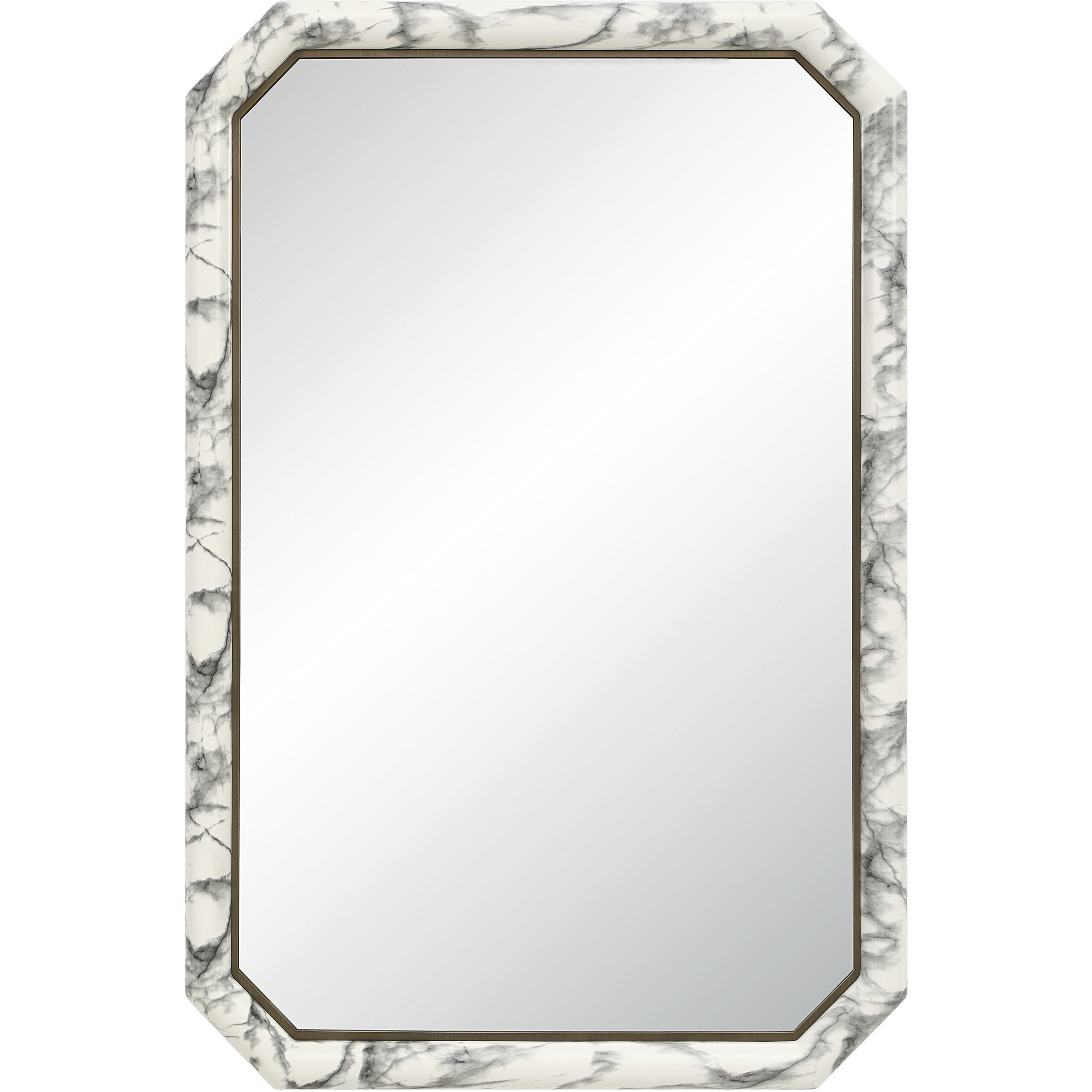 Venus 36 X 24 inch White Marble Hydro Dip Wall Mirror