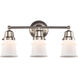 Aditi Small Canton 3 Light 21.25 inch Brushed Satin Nickel Bath Vanity Light Wall Light, Aditi