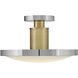 Kieran LED 14.25 inch Polished Nickel and Lacquered Brass Semi-flush Mount Ceiling Light