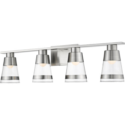 Ethos LED 32 inch Brushed Nickel Vanity Wall Light in Clear Glass