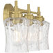 Clarvyn 3 Light 21 inch Vintage Brass Bathroom Vanity Light Wall Light