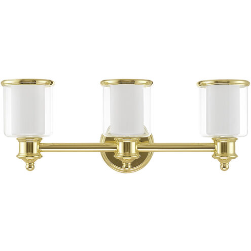 Middlebush 3 Light 24 inch Polished Brass Bath Vanity Wall Light