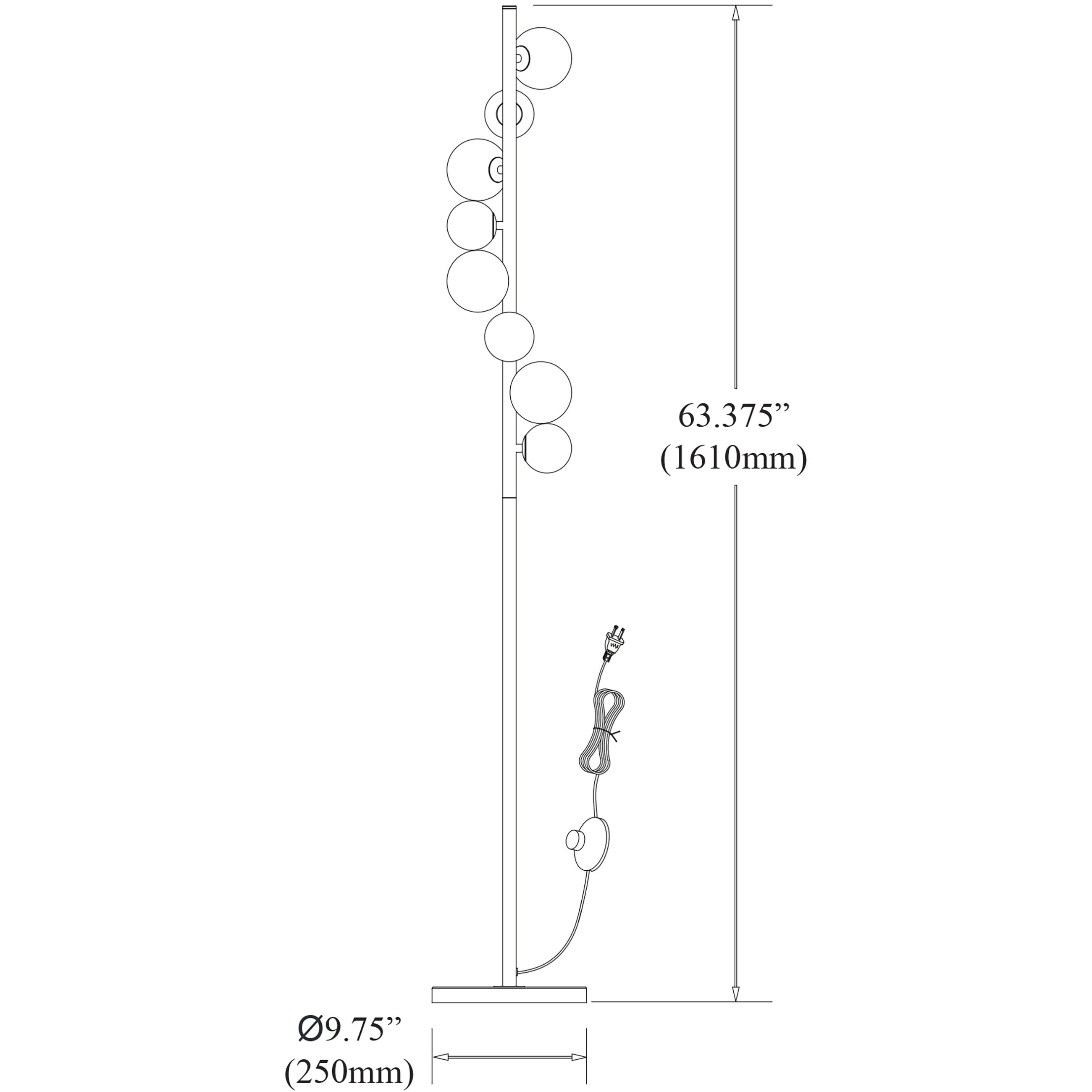 Glasgow 63 inch 25.00 watt Vintage Bronze Decorative Floor Lamp Portable Light in Vintage Brass, Decorative