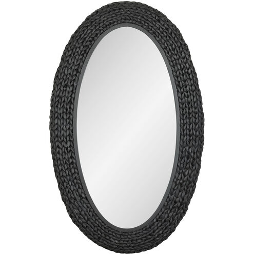 Athena 40.25 X 24.25 inch Matte Black with Black Seagrass Wall Mirror