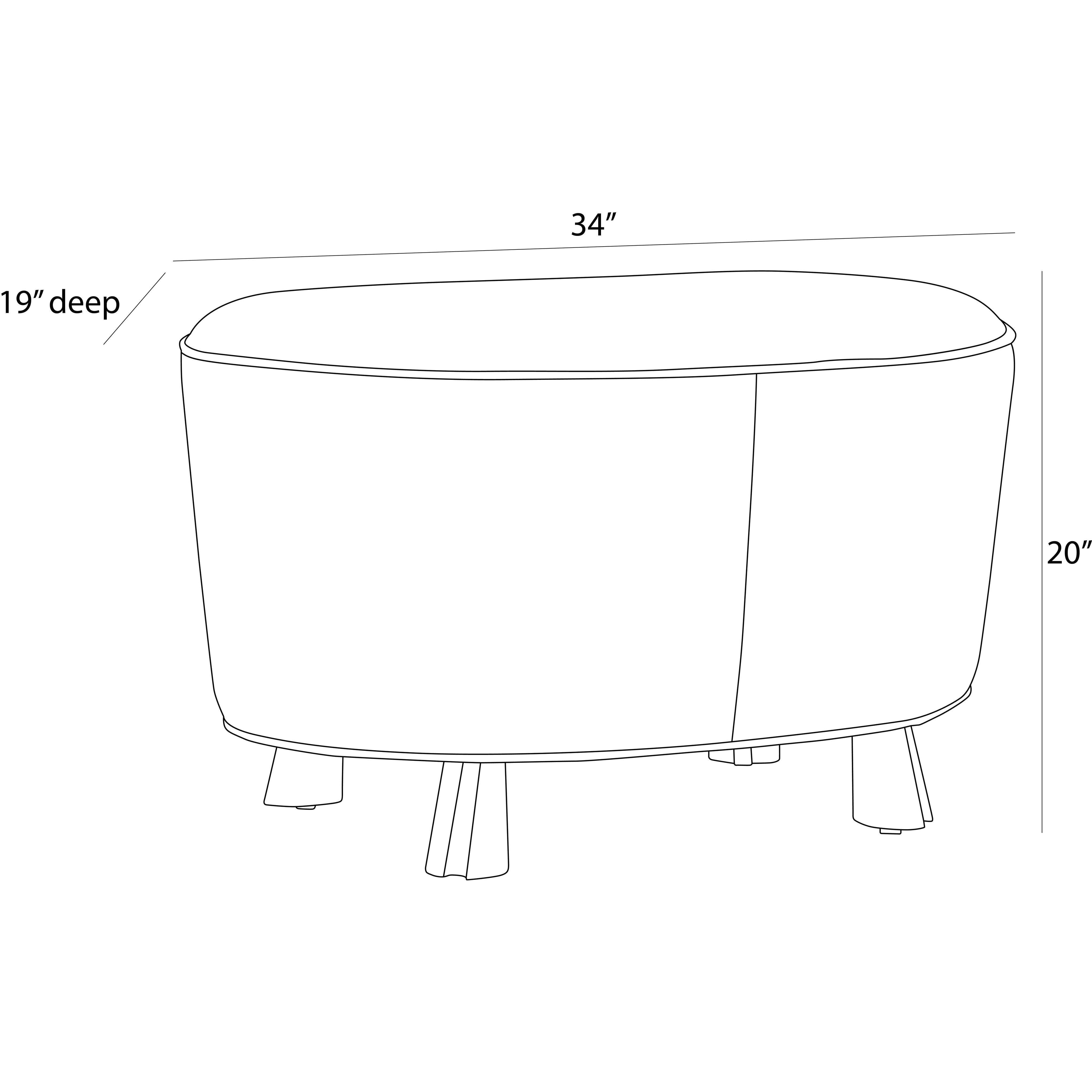 Koda 20 inch Brown and Ebony Ottoman