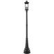 Tiberius 4 Light 107.25 inch Black Outdoor Post Mounted Fixture in Clear Seedy Glass