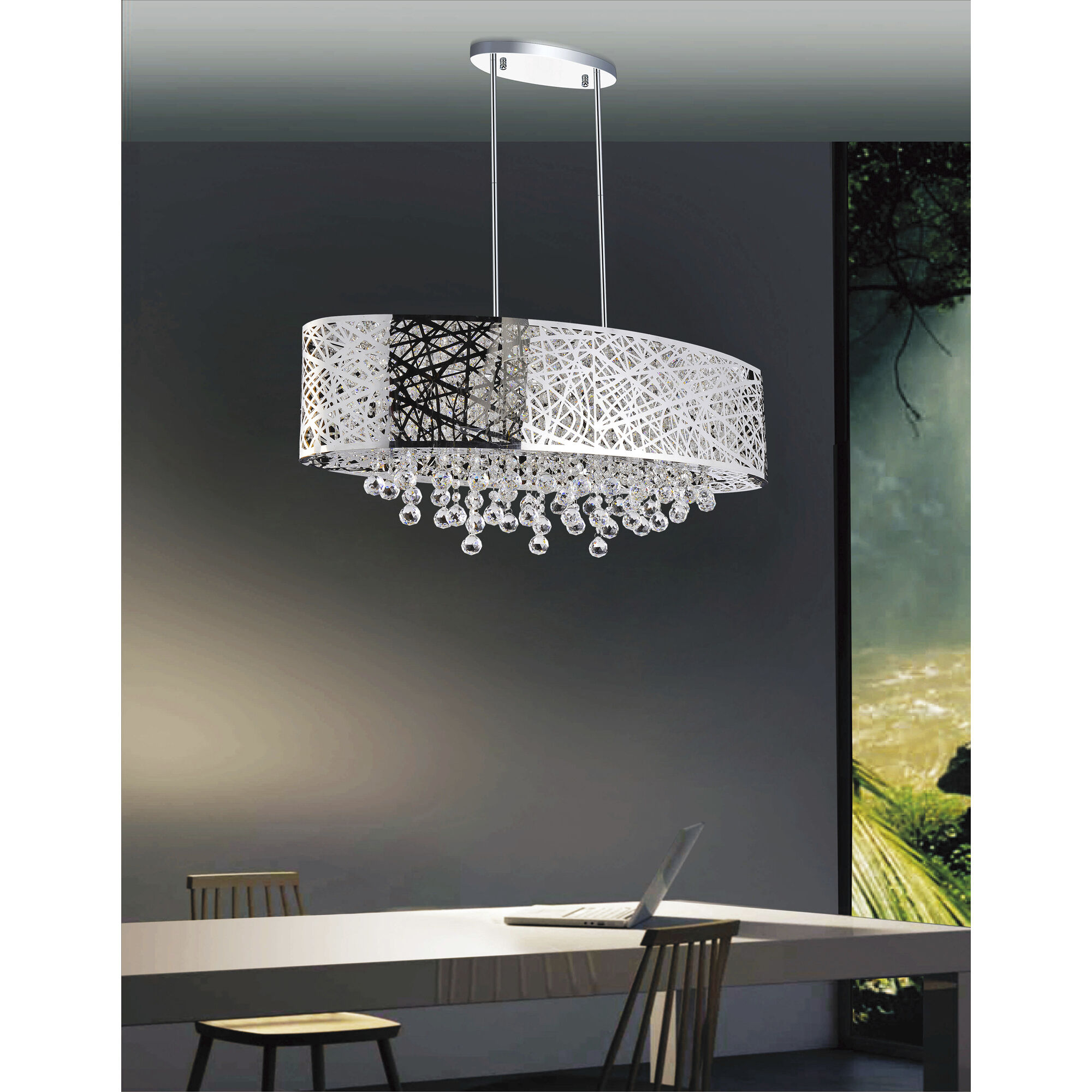 Eternity 8 Light 32 inch Chrome Island/Pool Table Light Ceiling Light