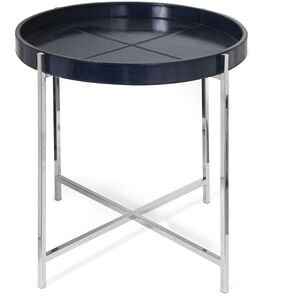 Derby 25 X 25 inch Blue Side Table, Tray Table