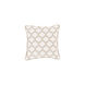 Moroccan Printed Lattice 18 X 18 inch White and Taupe Throw Pillow