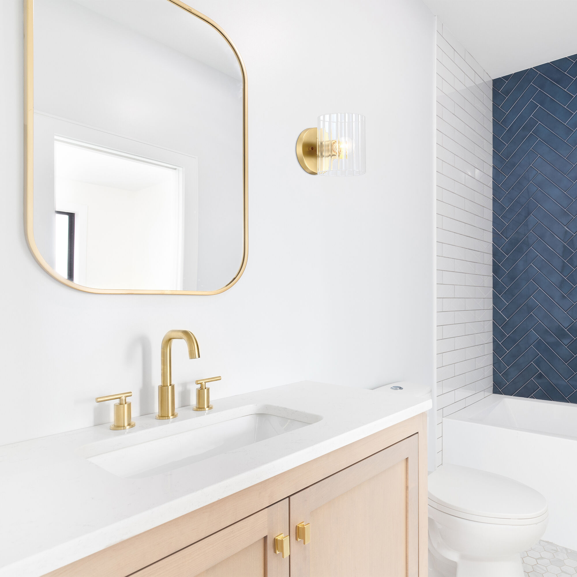 Aries 1 Light 5 inch Brushed Gold Wall Sconce Wall Light