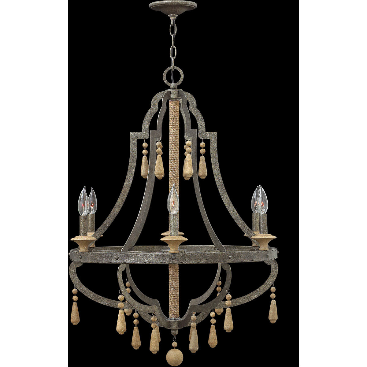 Cordoba LED 26 inch Distressed Iron Chandelier Ceiling Light