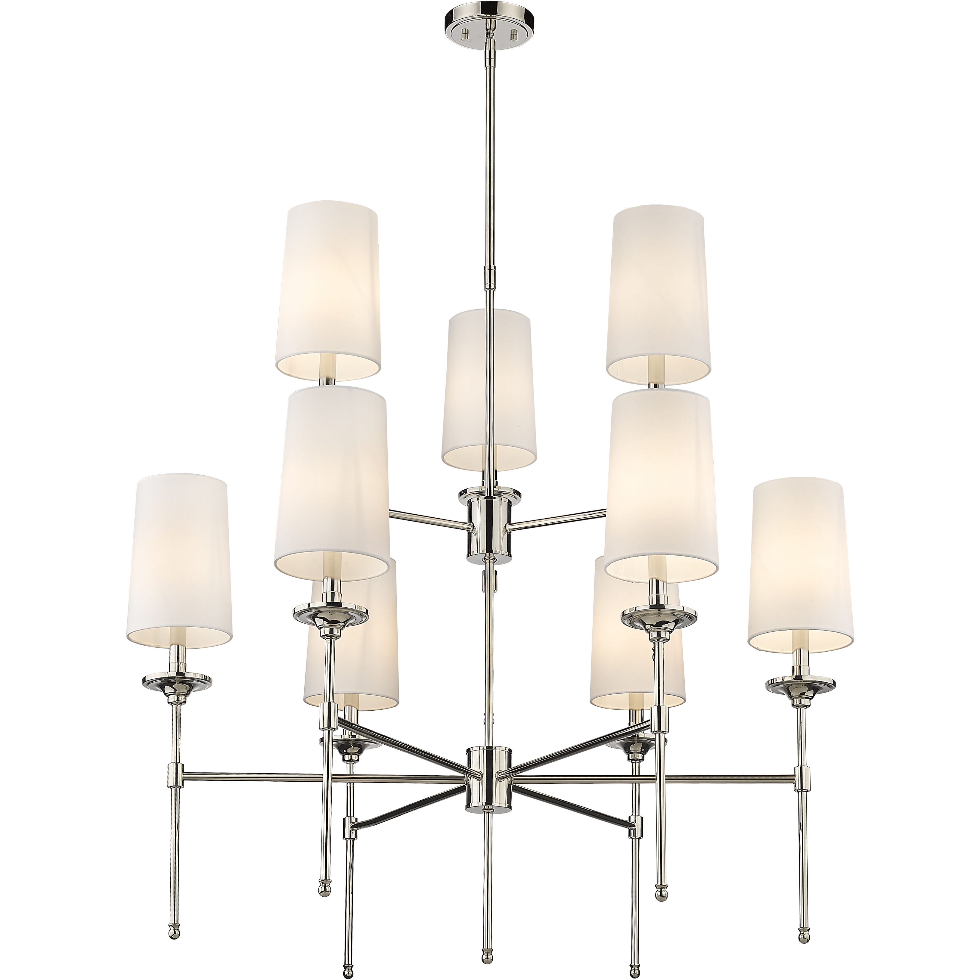Emily 9 Light 38 inch Polished Nickel Chandelier Ceiling Light