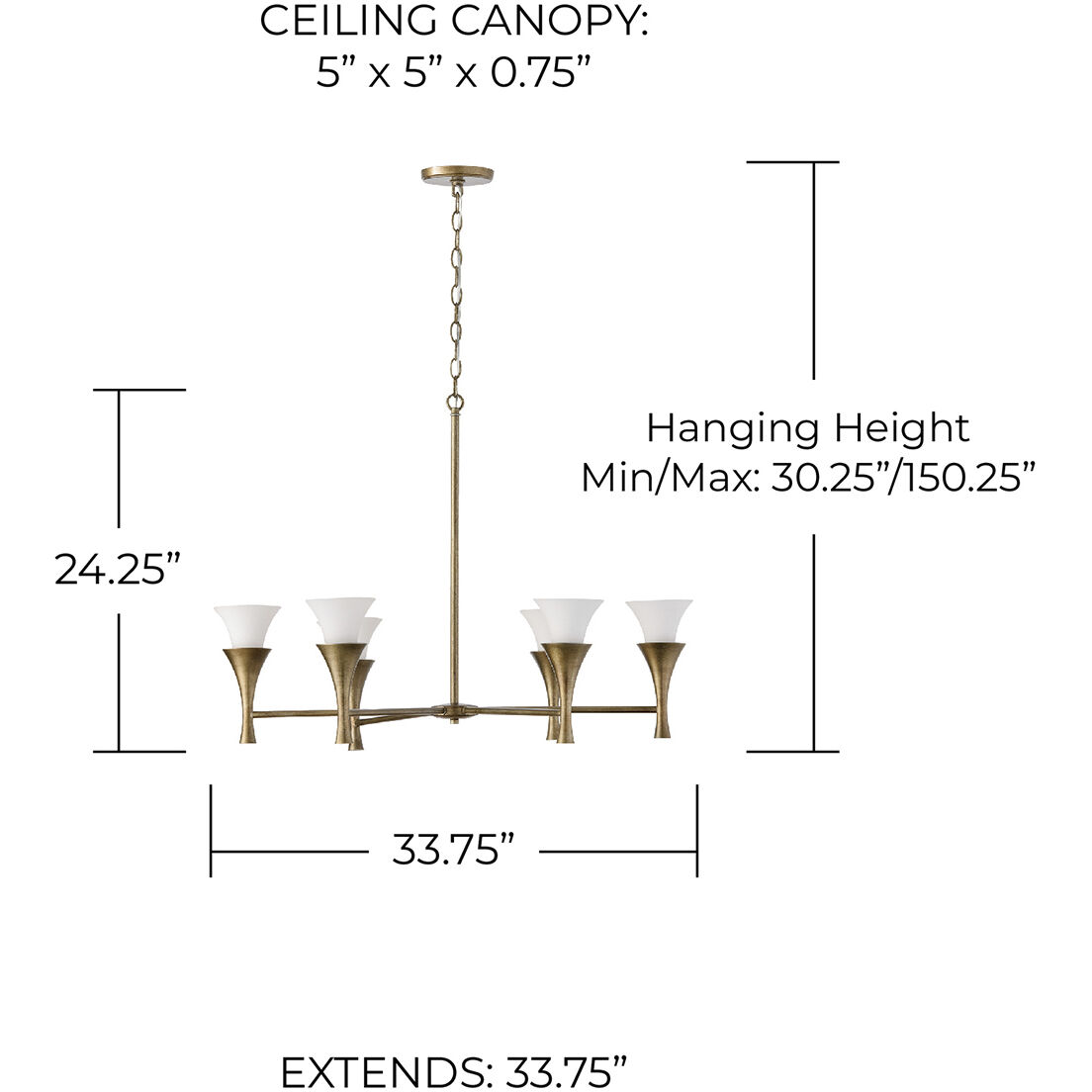 Nola 6 Light 33.75 inch Mystic Luster Chandelier Ceiling Light