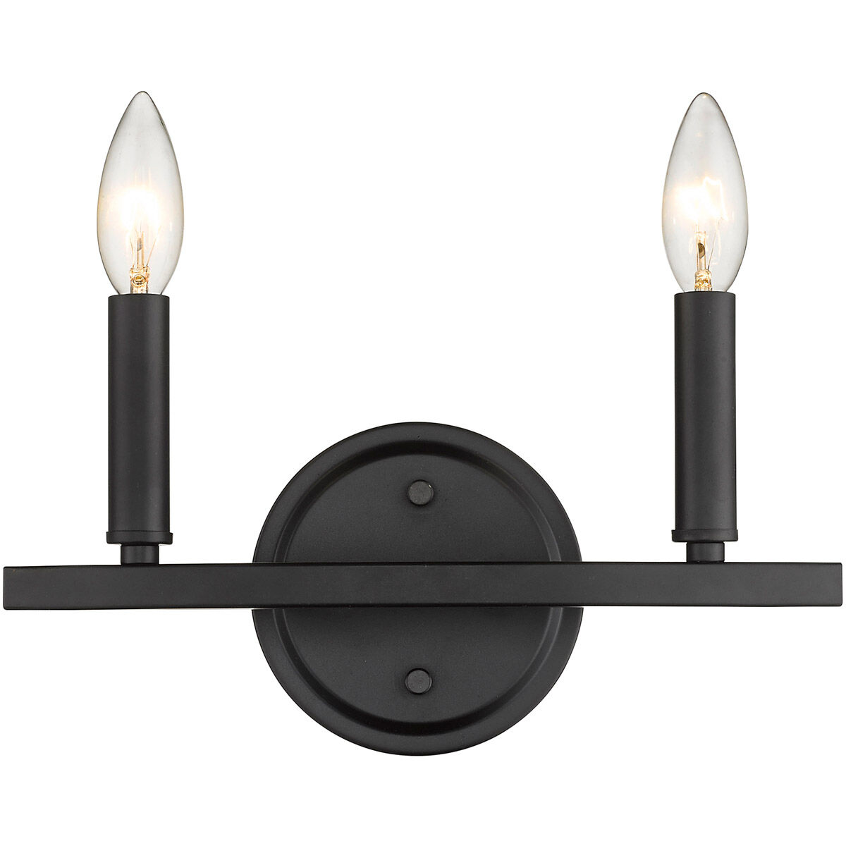Sawyer 2 Light 12 inch Matte Black Vanity Light Wall Light