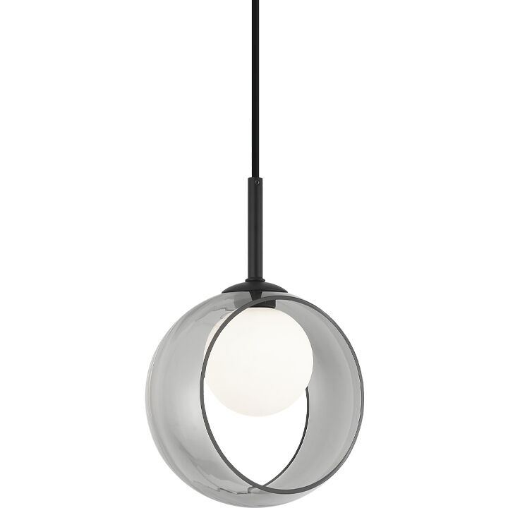 Delcia LED 6.38 inch Black Pendant Ceiling Light in Black and Smoke