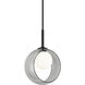 Delcia LED 6.38 inch Black Pendant Ceiling Light in Black and Smoke