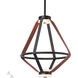 Art & Alchemy Aspen LED 16.6 inch Black Pendant Ceiling Light in Chestnut Leather with Alabaster