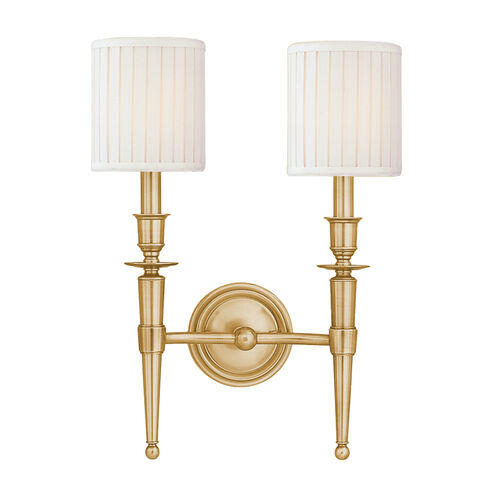 Abington 2 Light 12 inch Aged Brass Wall Sconce Wall Light