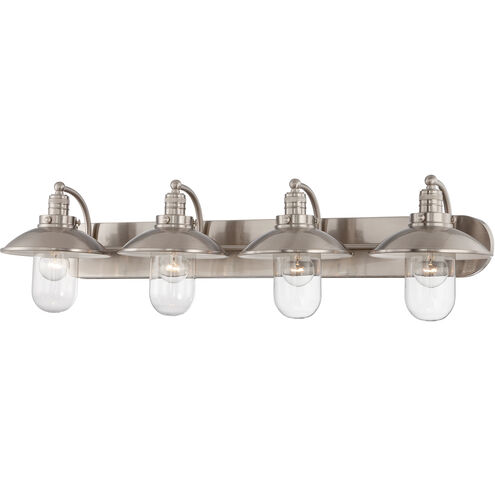 Downtown Edison 4 Light 39 inch Brushed Nickel Bath Light Wall Light 