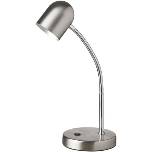 Contemporary 14 inch 5.00 watt Satin Chrome Task Table Lamp Portable Light, Gooseneck