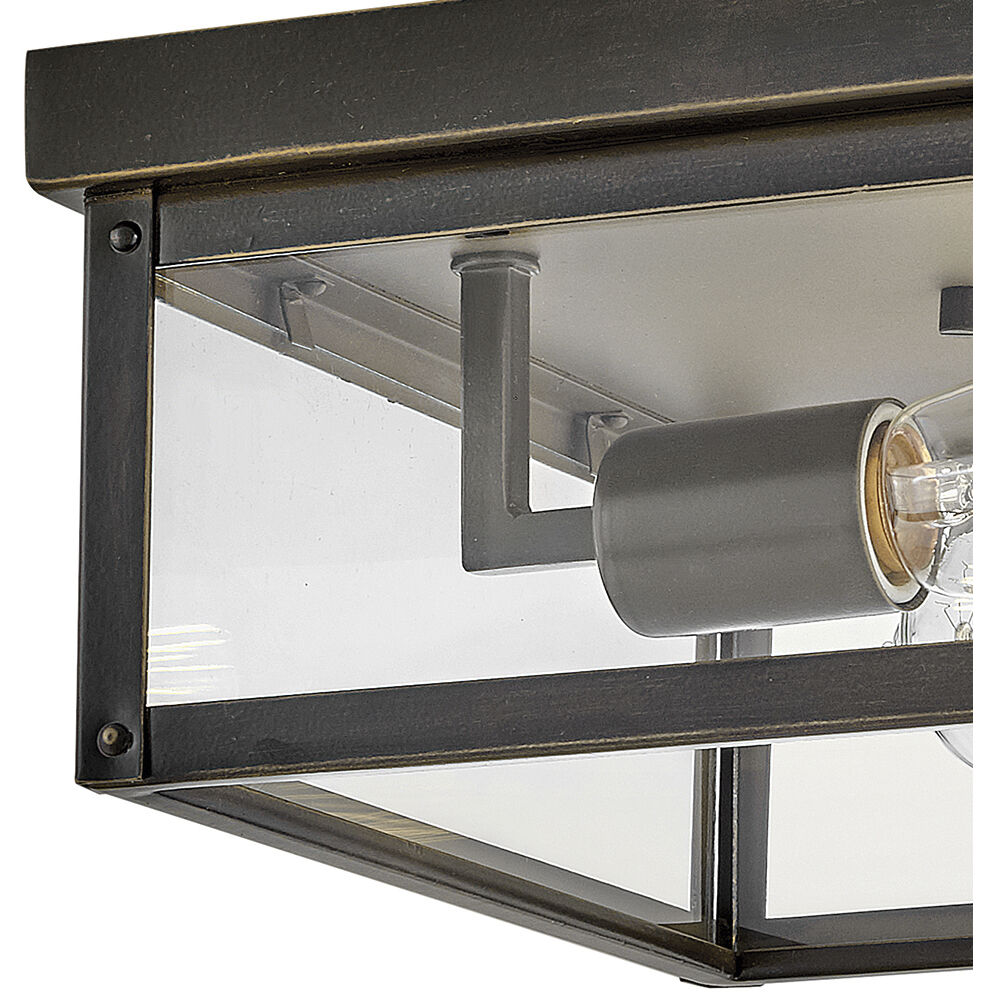 Beckham 2 Light 12 inch Oil Rubbed Bronze Outdoor Flush Mount