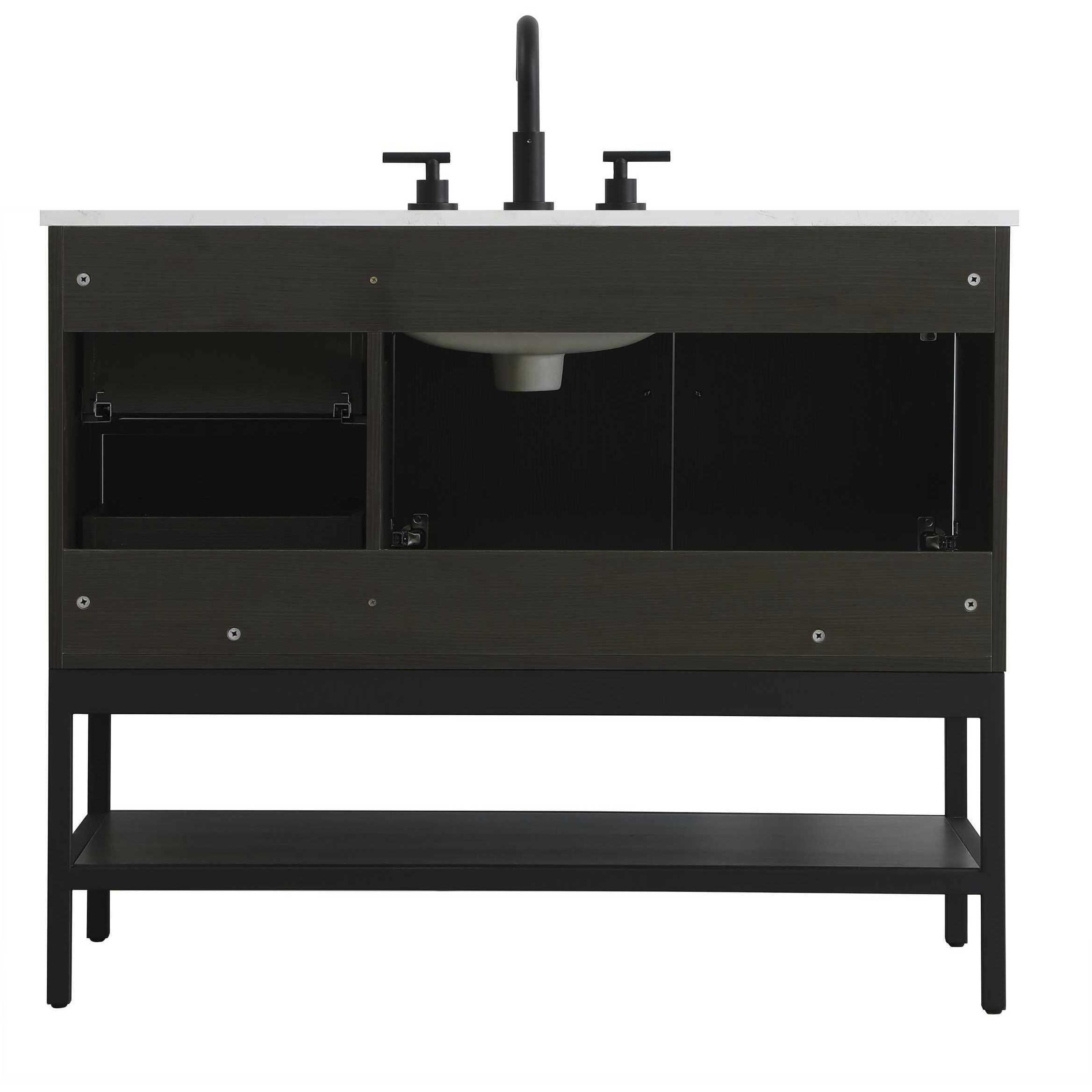 Lennox 42 X 34 inch Mocha Brown Bathroom Vanity Cabinet