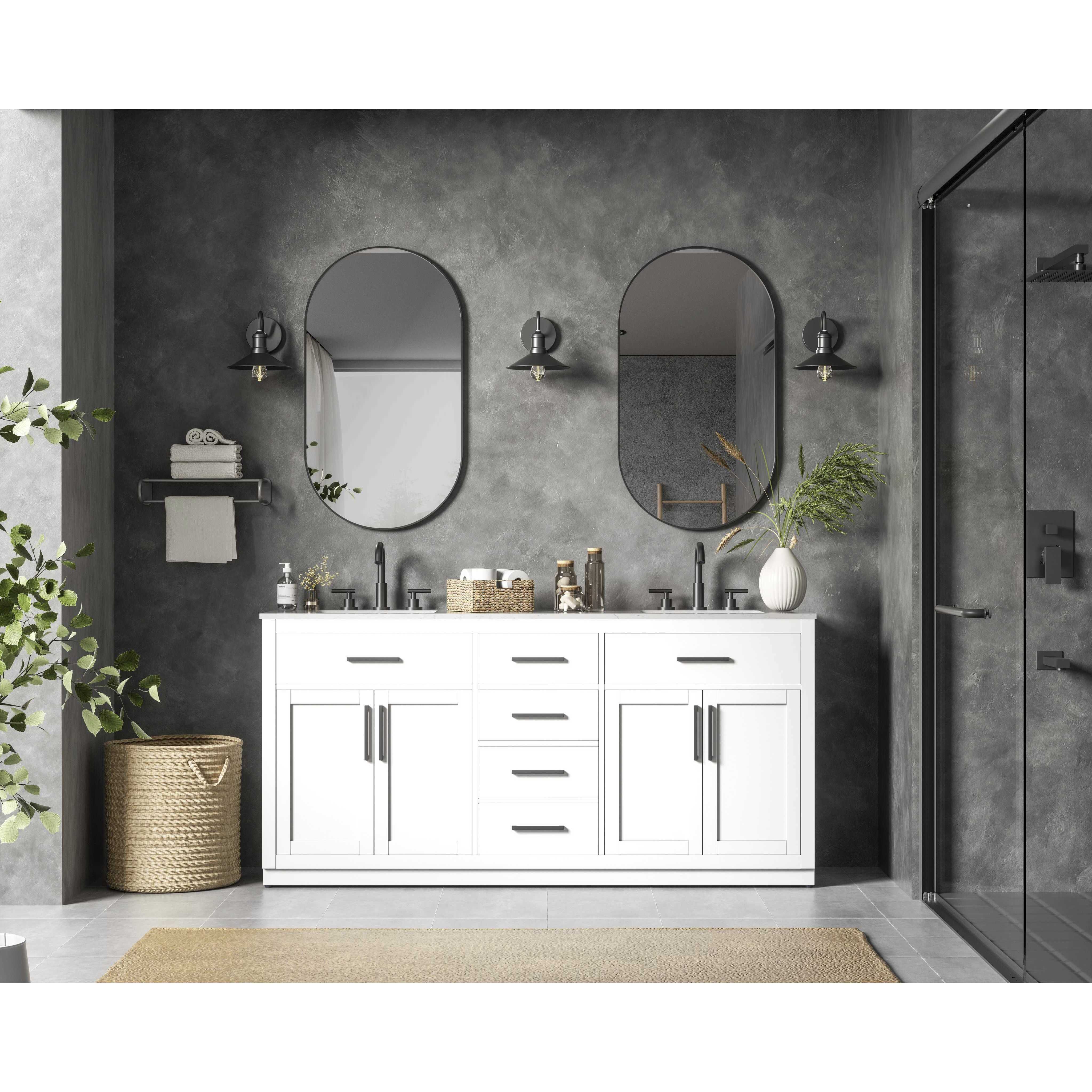 Alden 72 X 35 inch White Bathroom Vanity Cabinet
