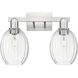 Preston 2 Light 16 inch Brushed Satin Nickel Bath Vanity Light Wall Light in Clear Glass