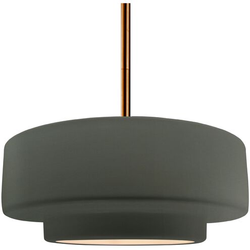 Radiance 1 Light 14.5 inch Pewter Green and Brushed Brass Pendant Ceiling Light
