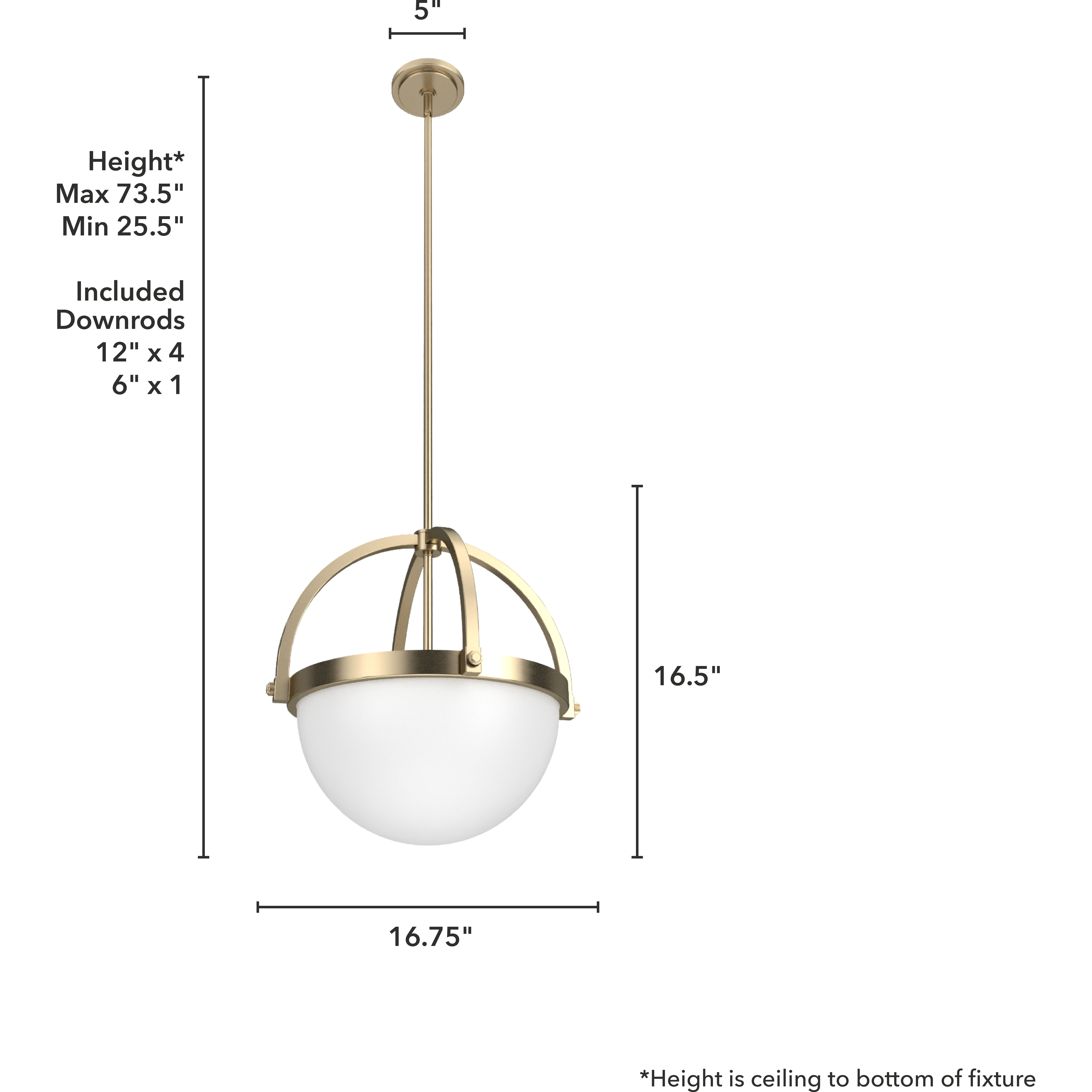 Wedgefield 3 Light 17 inch Alturas Gold Pendant Ceiling Light