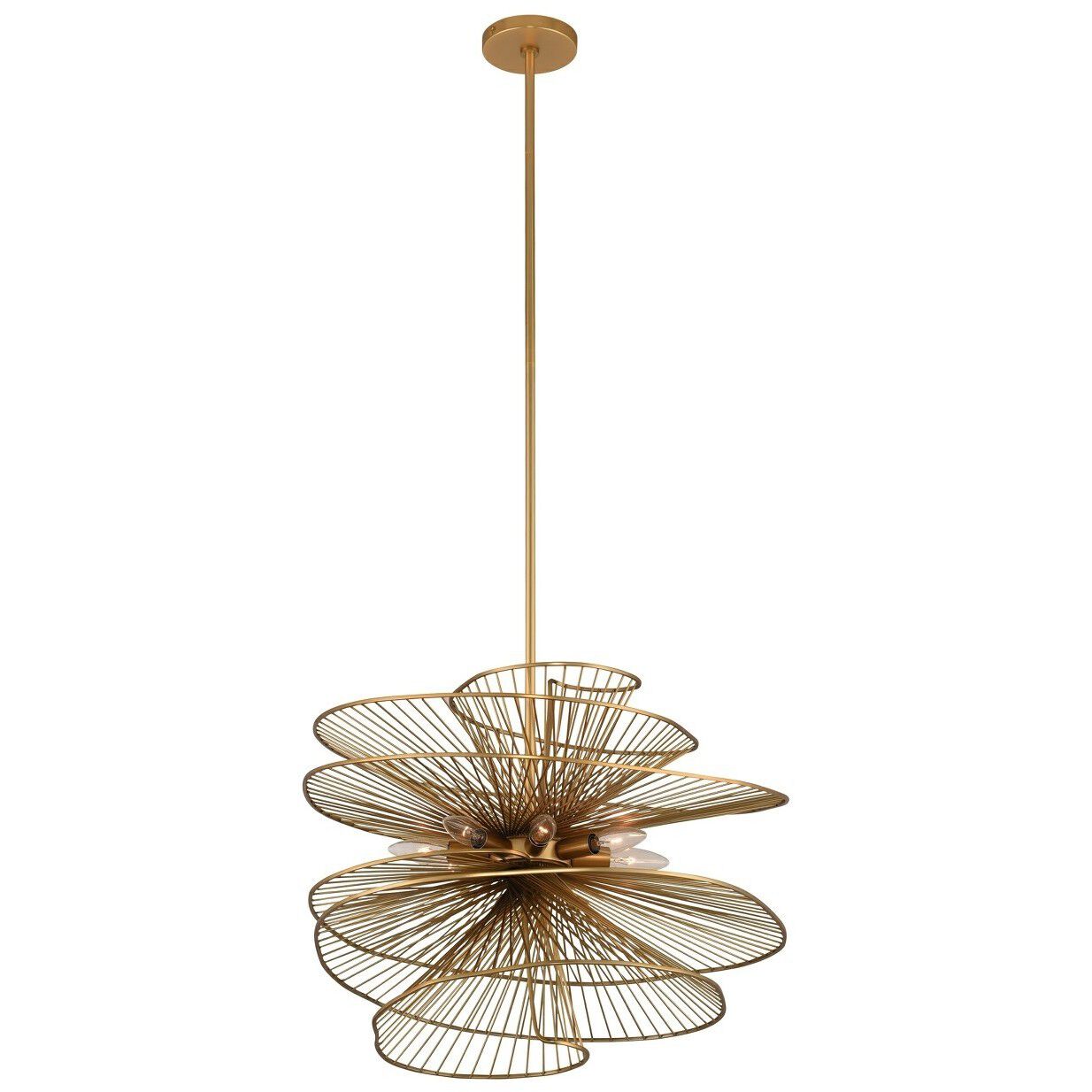 Aurora 8 Light 32 inch Nordic Brass Pendant Ceiling Light