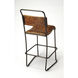 Industrial Chic Vega Leather 46 inch Brown Leather Barstool