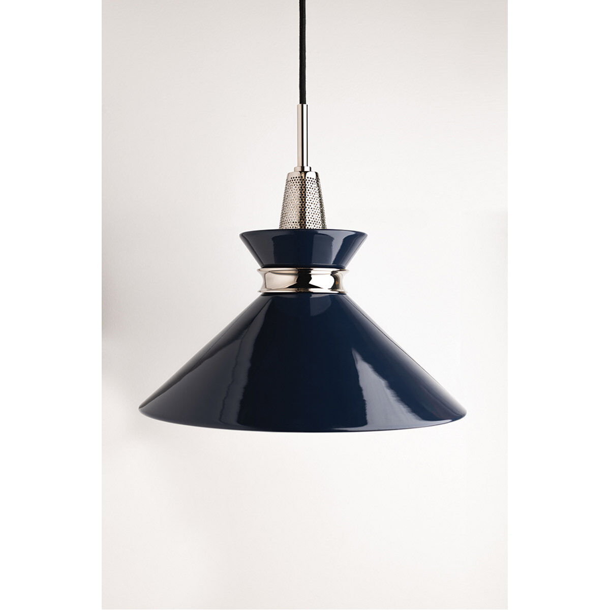Kiki 1 Light 14 inch Polished Nickel Pendant Ceiling Light in Navy Metal