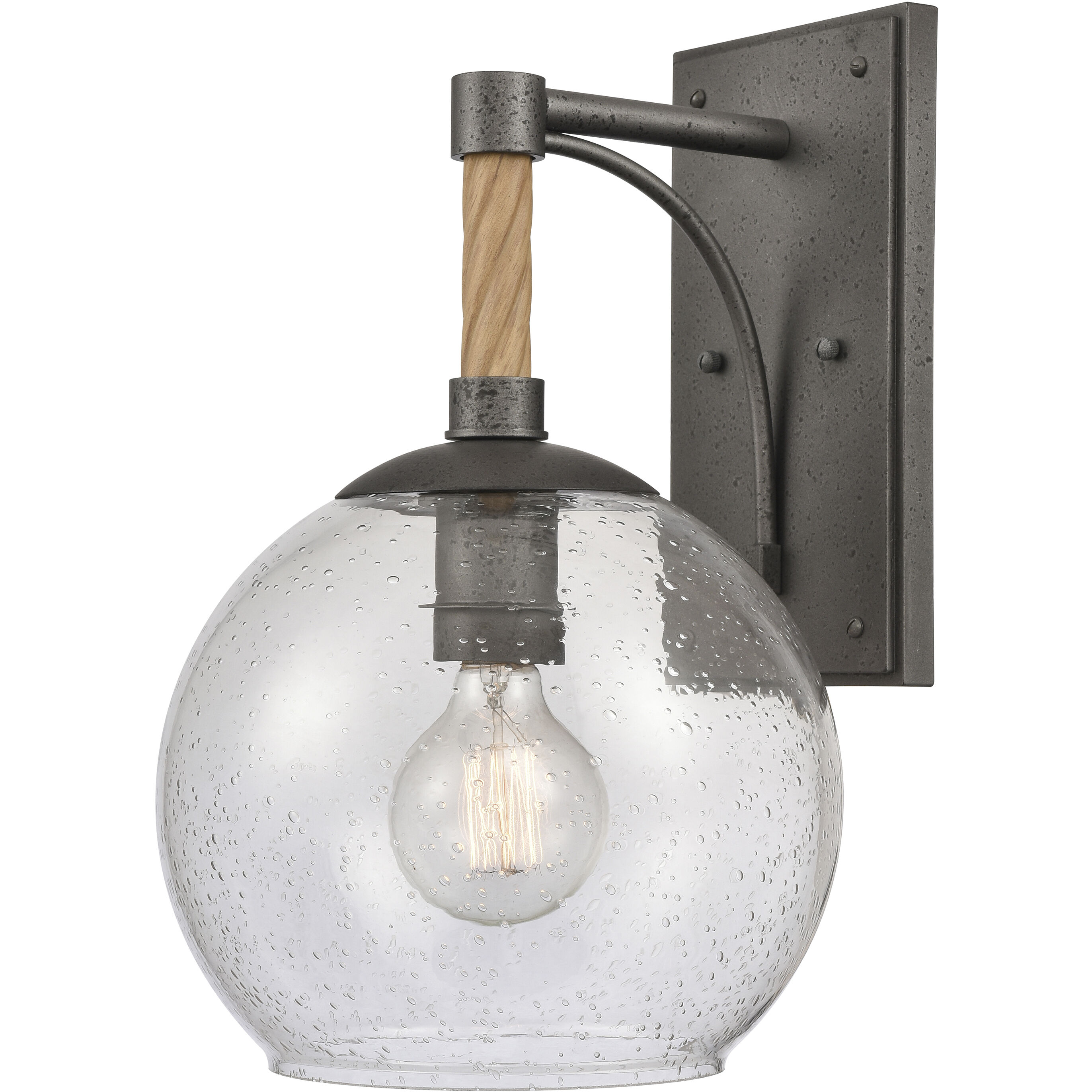 Orlando 1 Light 15.5 inch Iron with Natural Outdoor Wall Sconce