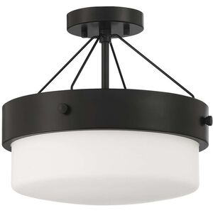 Oak Street 2 Light 13 inch Flat Black Convertible Semi Flush Ceiling Light