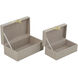 Anita Textured Gray and Gold Decorative Storage Box