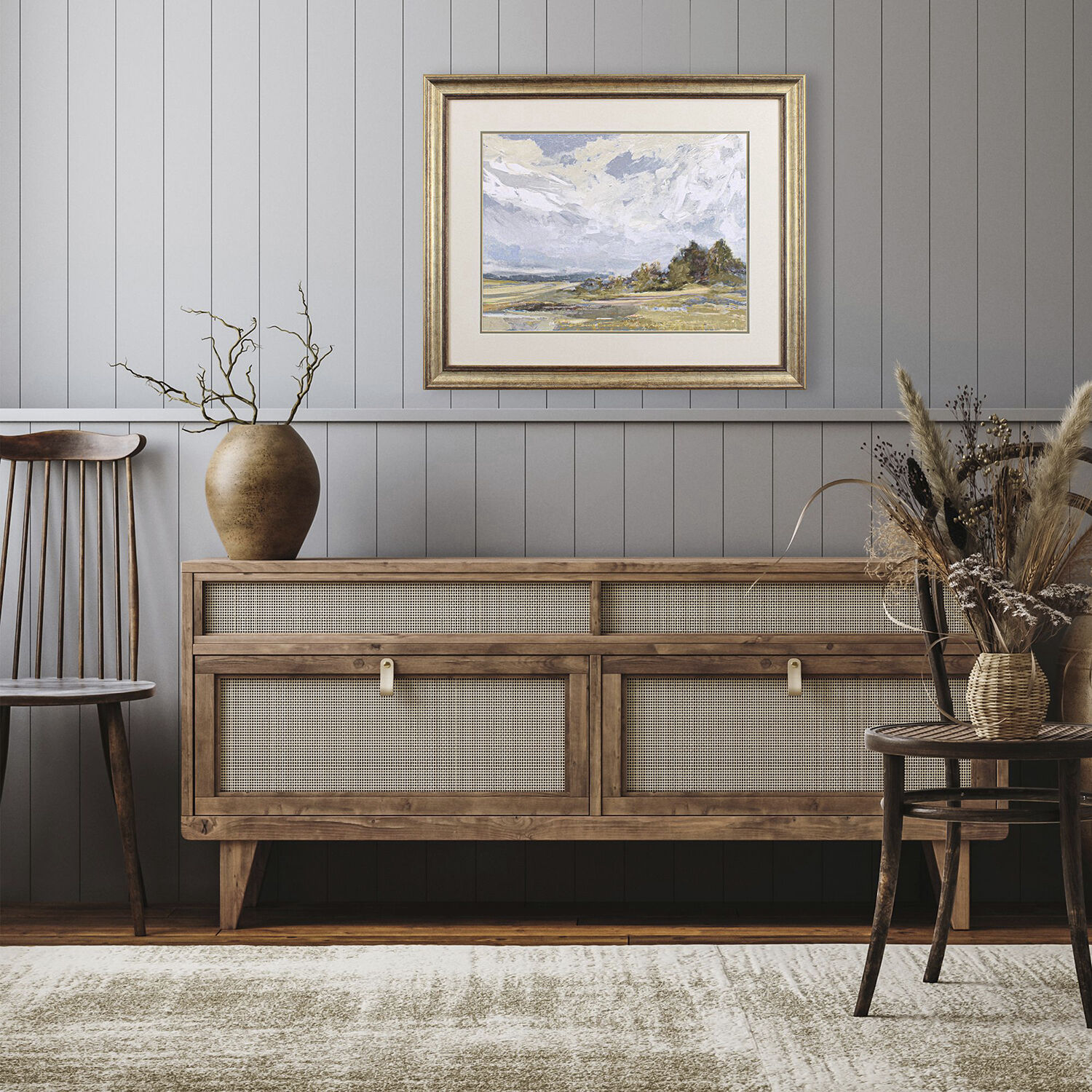 Days Like These Power of Stillness Blue and Green and Brown and Neutral Framed Art, Propac