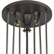 Torque 6 Light 36 inch Vintage Bronze with Satin Brass Chandelier Ceiling Light