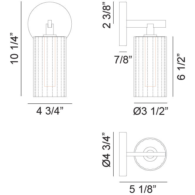 Kristof Wall Sconce Wall Light in Black