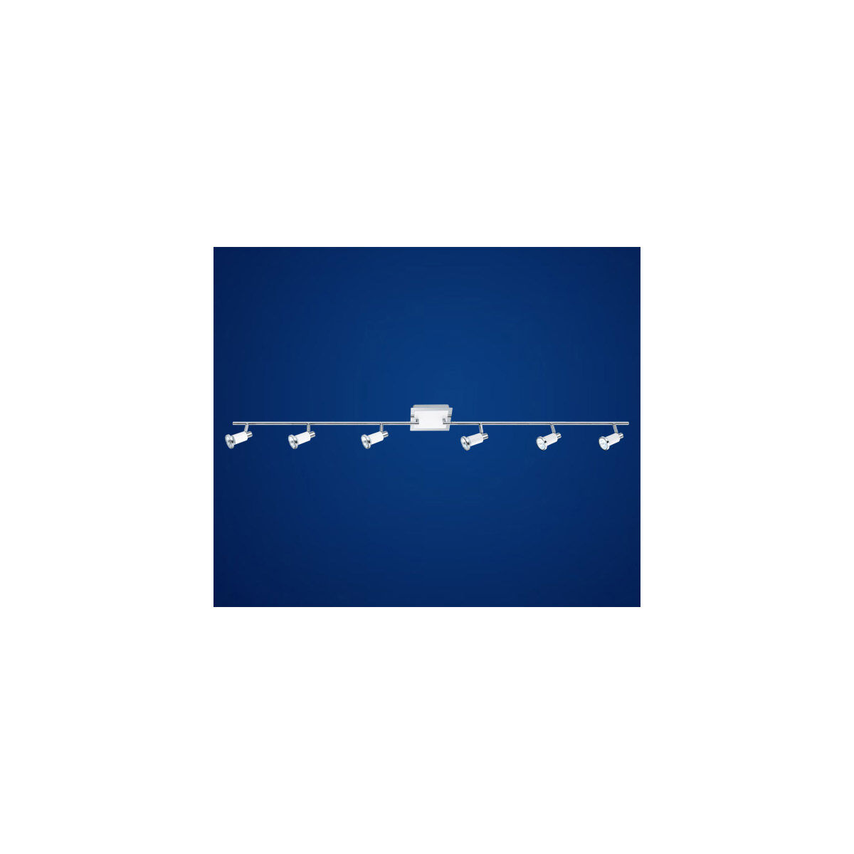 Eridan Chrome and Shiny White 50 watt 6 Light Spot Light