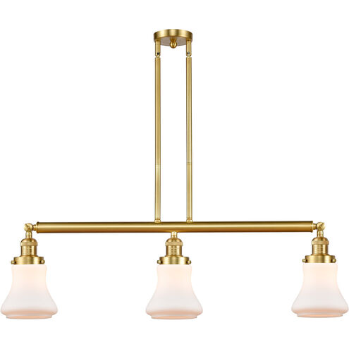 Franklin Restoration Bellmont LED 39 inch Polished Nickel Island Light Ceiling Light in Matte White Glass, Franklin Restoration