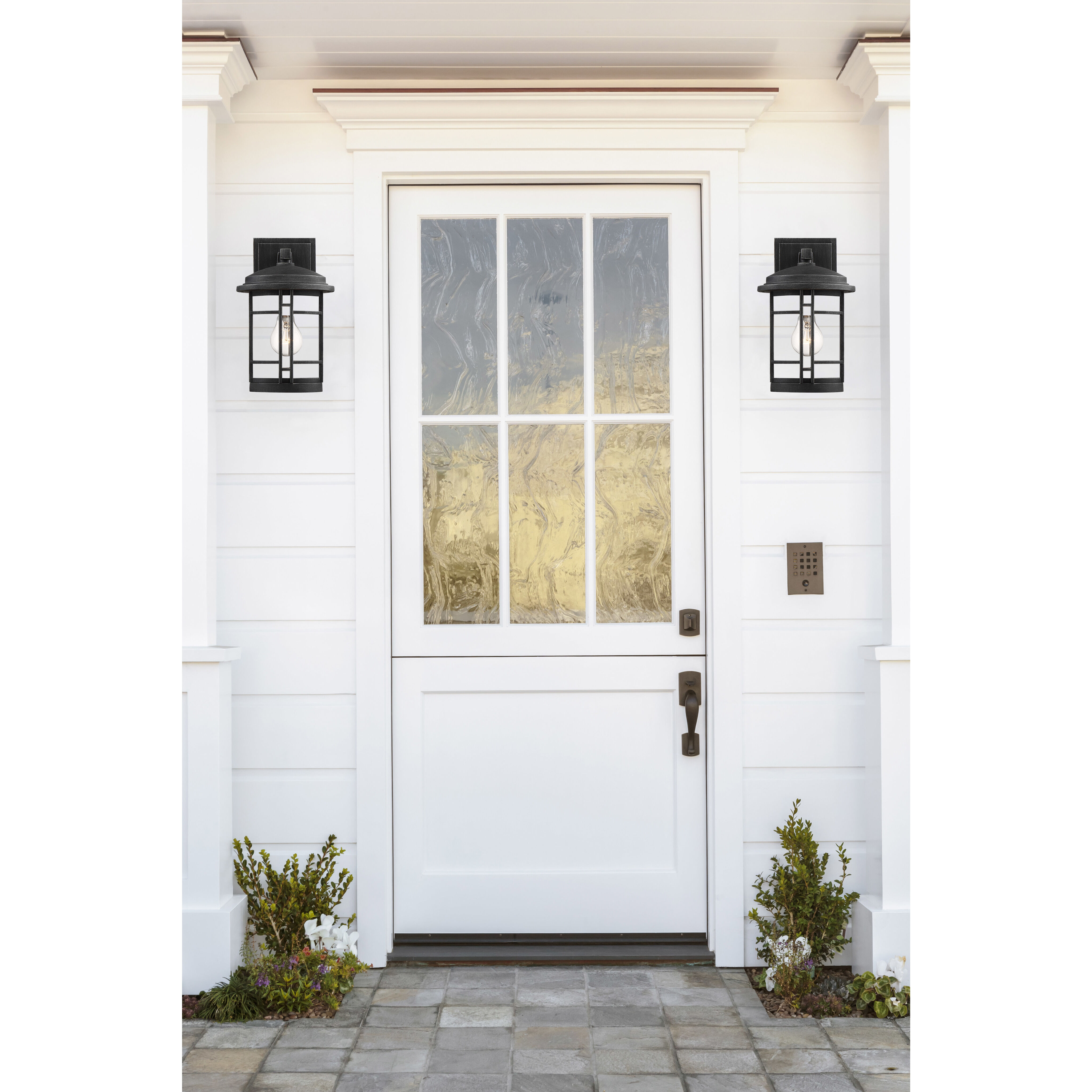 Barrister 1 Light 12 inch Weathered Pewter Outdoor Wall Lantern